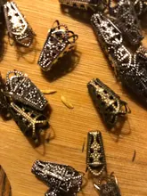 50 Uds. De abalorios de aleación de 17x10mm, accesorios de joyería, colgante con forma de flor antigua, para fabricación de joyería DIY