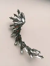 2021 nueva moda elegante Vintage Punk gótico para la oreja, de estrás de cristal brazalete de Clip de perno pendientes 1E321