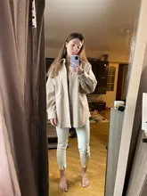 Outwear Jackets Long-Coats Camel ZXQJ Woolen Girls Chic Elegant Spring-Autumn Vintage Women