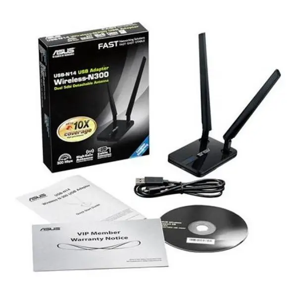 Wi-Fi сетевая карта Asus 90IG0120-BM000 N300 USB 2,0