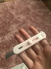 MINKYS-Mini cuchillo de bolsillo con Gato Kawaii, utensilio de utilidad artística, caja Express, cortador de papel, hoja rellenable para envolver, papelería