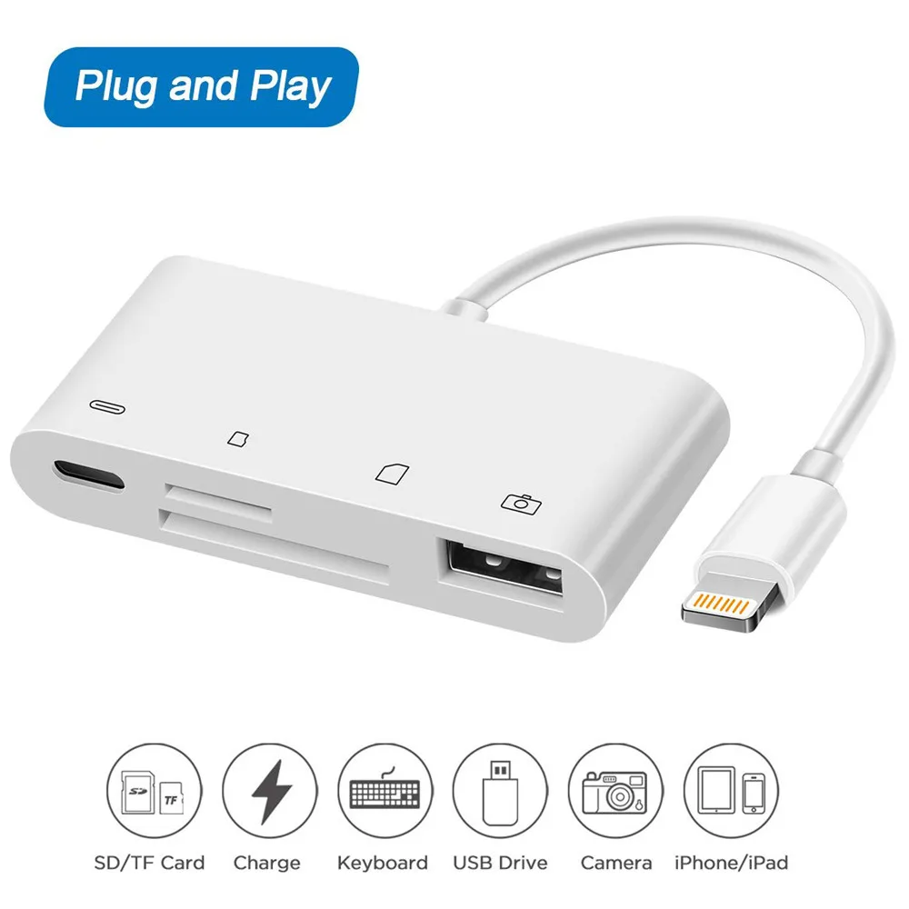 4 в 1 SD TF кард-ридер для камеры USB 2,0 OTG Кабель-адаптер Lightning для Micro SD камеры Трейл-ридер для iPhone iPad