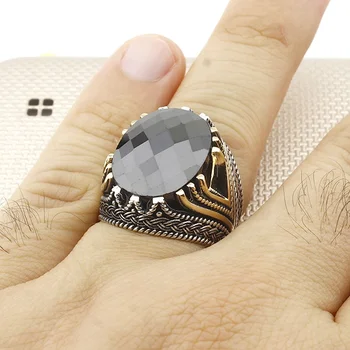 

Mens Ring 925 Sterling Silver Crystal Stone Wedding Men Rings Male Jewelry Rings For Men Rings for Women Men`s Rings Men Jewelry