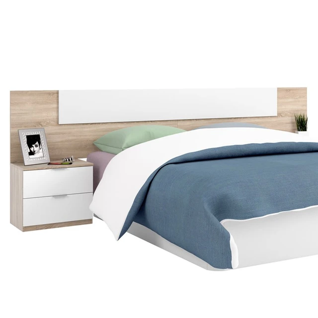 CABECERO DE DORMITORIO CON LEDS Y 2 MESITAS MODELO RAMBLA