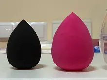 Aplicador de maquillaje negro, esponja supersuave, licuadora de polvo, base suave, contorno, difuminado