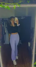 Sweetown-Pantalones elásticos de punto para mujer, de color morado Joggers Y2K, acampanados, ajustados, de cintura alta, estilo Vintage de los 90
