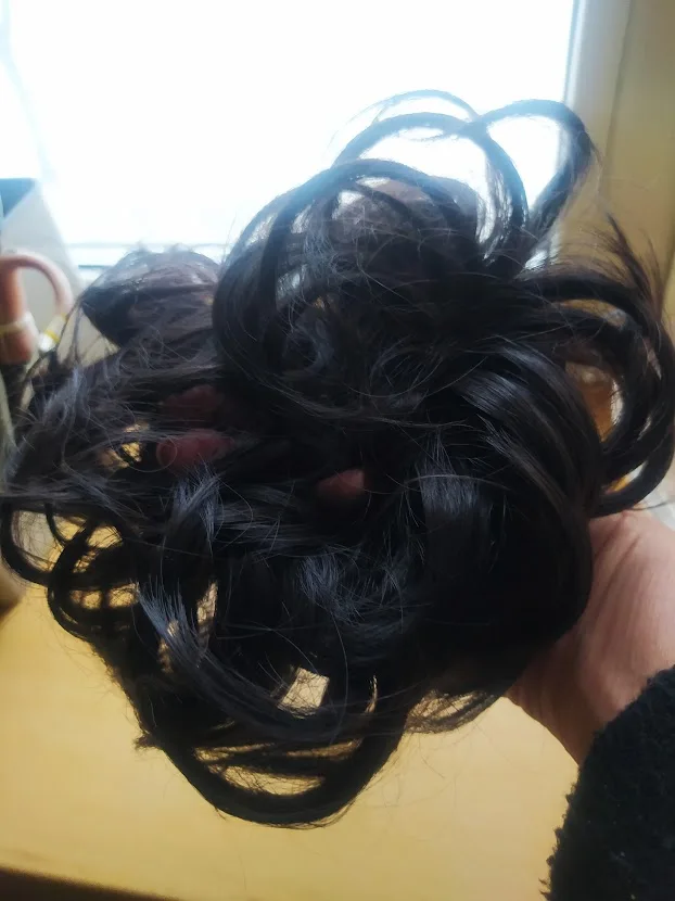 Syntetiska hårbulle förlängningar lockigt elastiskt hår Scrunchies Hårstycken Syntetisk Chignon Munk Uppsatta hårstycken för kvinnor