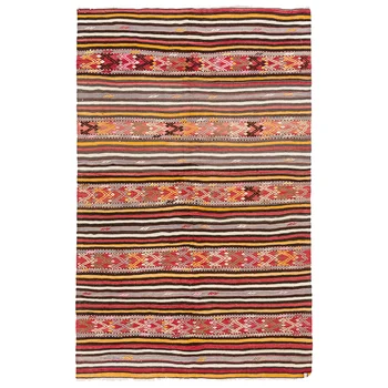 

Custom Order Flat Weave Hand Crafted Multi Striped Design Boho Home Anatolian Rug Mat for Living Room Bedroom Kilim Mat Carpet
