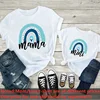 Fashion Family Look Mother and Daughter Family Matching Clothes Punk Mama Mini Princess T-shirt Tops For Mommy Kids 3