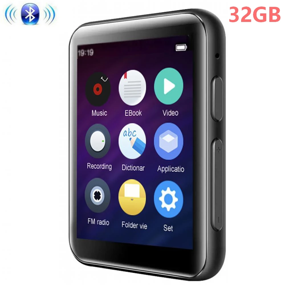 MP4 плеер 32 ГБ с Bluetooth полноразмерный сенсорный экран 2 4 дюйма HiFi без потерь