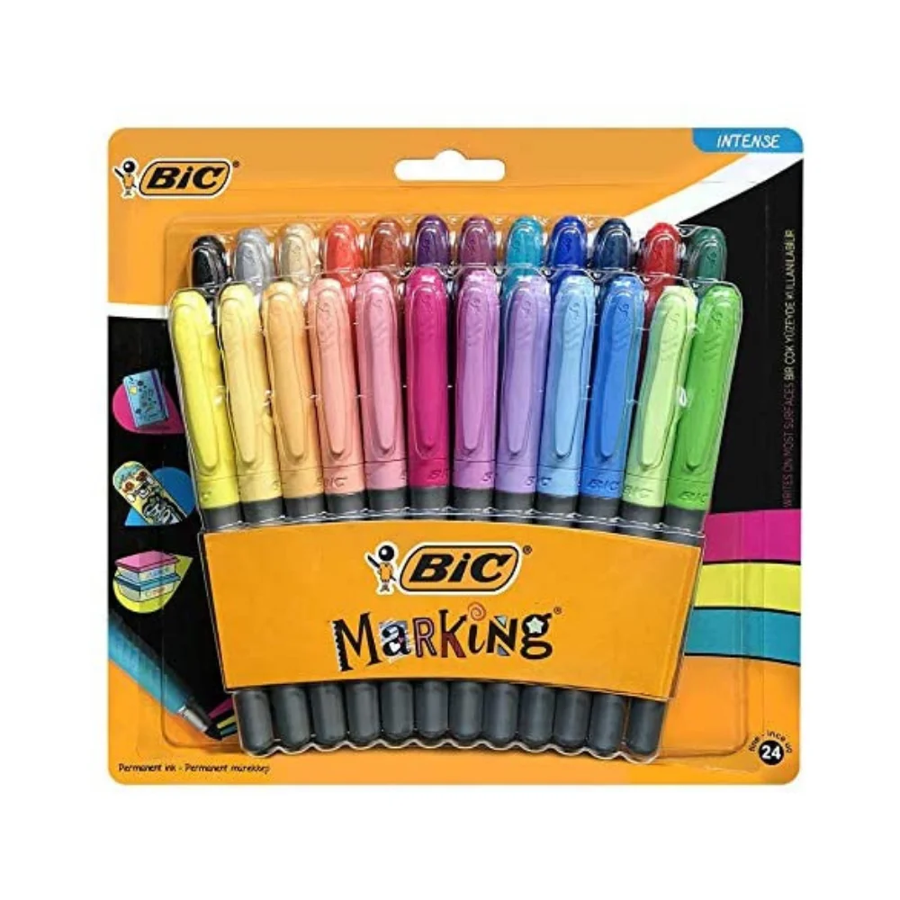 Bic 12-24 цвета FineLiner Brush Art Markers Pen акварельные ручки для рисования живопись