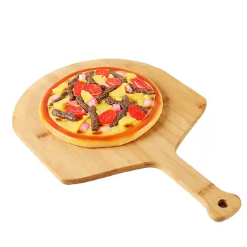 

Factory customization Bamboo Wooden Pizza Peel Paddle and Cutting Board with Handle (for Baking Pizza, Bread, Cutting Fruit