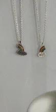 2 unids/set mejor amigo collar encanto señora Corazón Arco Iris grabar mejor amigo para siempre COLLAR COLGANTE amistad mejores amigos regalo de la joyería