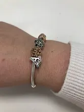 PANDACH-Colgante de Plata de Ley 925 auténtica con letra de alfabeto, abalorio de nombre de A-Z, apto para pulsera Pandora Original, joyería CMC030, 100%