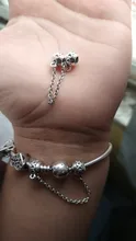 Colgante de cadena de seguridad con flor brillante para mujer, accesorio de plata 925, compatible con pulsera Pandora Original, joyería artesanal para mujer