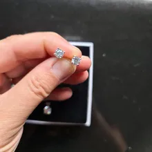 Pendientes redondos de circonia cúbica con diamante de imitación para mujer y niña, aretes de Plata de Ley 925, joyas coreanas, joyería 2021