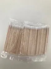 300 Uds desechables Ultra-pequeño hisopo de algodón sin pelusa Micro cepillos madera bastoncillos de algodón torundas de algodón con pegamento para extensión de pestañas quitar herramientas
