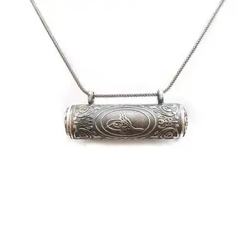 

925 Sterling Silver Tuğralı Cylinder Amulet Container