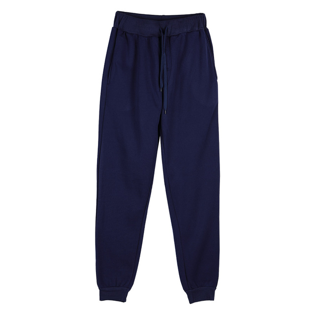 Classic Men‘s Polyester Sweatpants Loose Long Pants Fitness Sports Workout Joggers Solid Color Drawstring Casual Track Trousers