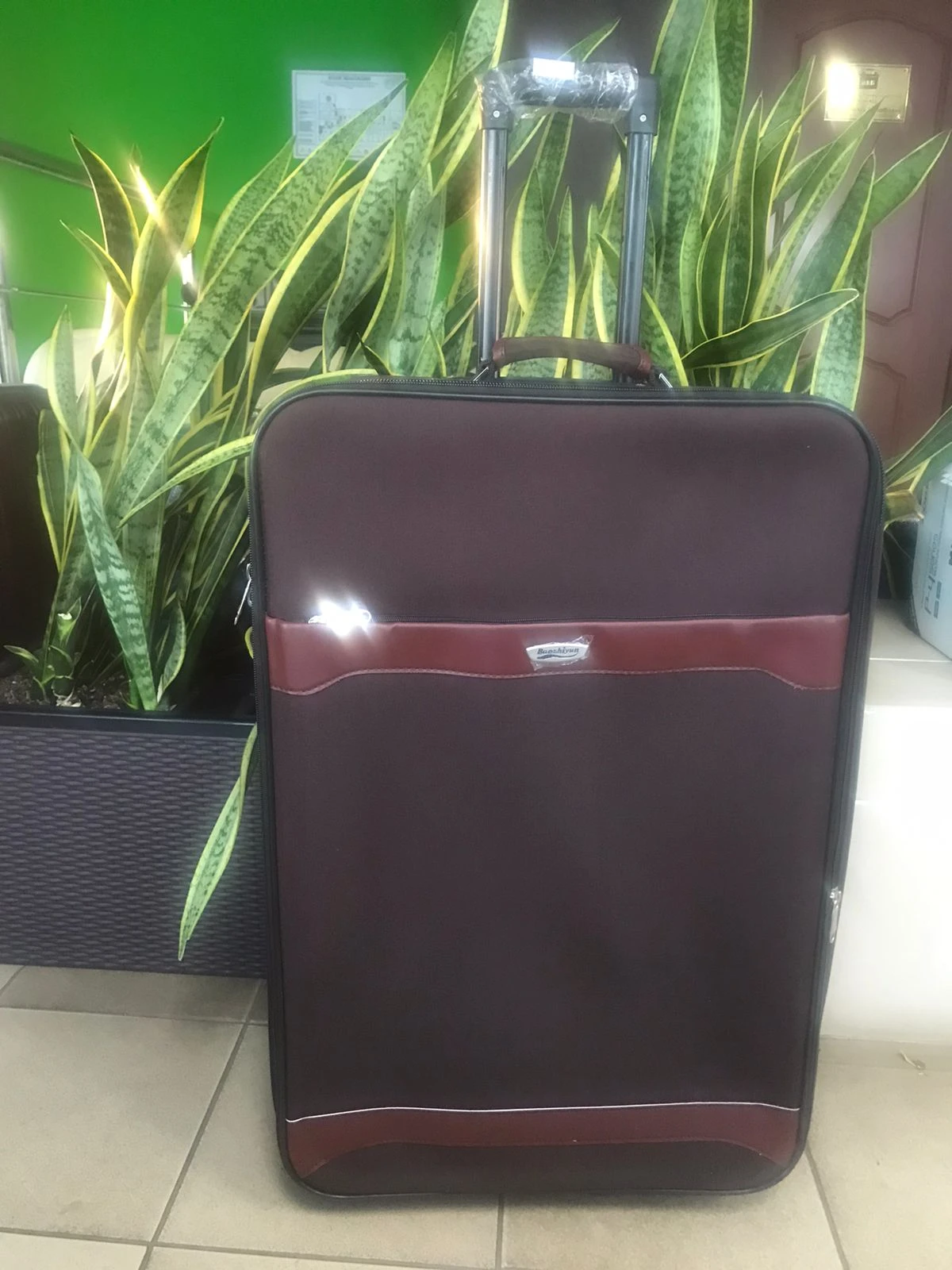 Maleta tela con 2 ruedas, baozhiyun TALLA L, color marrón oscuro| | -