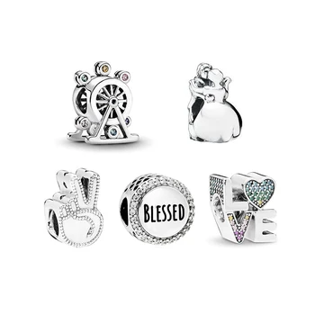 

2020 High Quality Fashion New Color Ferris Wheel Dancing Couples Peace Symbol Beads Women Dating Exquisite Jewelry Accessories