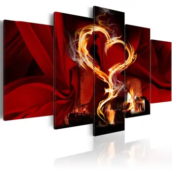 

Picture-Flames of love: heart - 100x50 cm