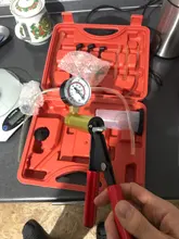 Mr Cartool-Herramientas de purga de líquido de freno, vacío Manual, Kit de probador de bomba de vacío, medidor de presión de bomba de aluminio