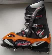 18 dientes hielo nieve crampones antideslizante escalada pinza zapato cubre Spike zapatos de acero inoxidable nieve antideslizante de la cubierta del zapato Crampon