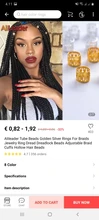 Alileader-Cuentas de tubo para trenzas, anillos de plata dorada para joyería, anillo de cuentas rastas ajustables, esposas trenzadas, cuentas huecas para el pelo