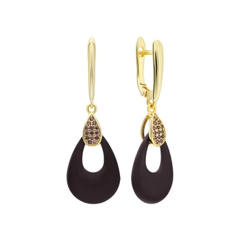 

Silver earrings with ceramics and cubic zirconia sunlight sample 925