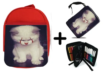 

PACK BACKPACK NETWORK AND CAT CASE CLOWN MACABRE TERROR school