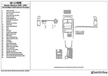 

Interior lining for Nissan Maxima 2000-2001. Set L1358.