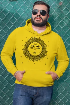 

Angemiel Wear Moon Tattoo Sun Yellow Men 'S Hooded Sweatshirt
