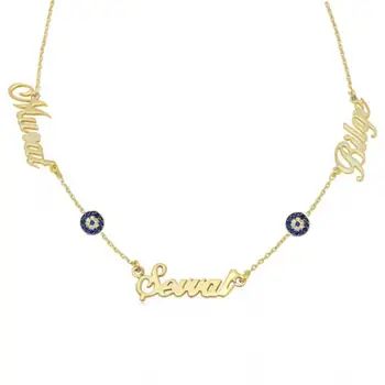 

Three Is Signora Eyes Gold Necklace 01-320-KISM006