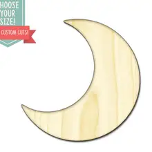 Вырезанное дерево в форме полумесяца-на заказ Выберите свой размер-Лазерная Резка деревянных художественных принадлежностей Настенный декор свадебный детский DCS0220