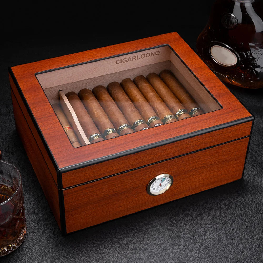 Portable Travel Cigar Humidor Stored 70pcs Cigars Cedar Wood Cigar