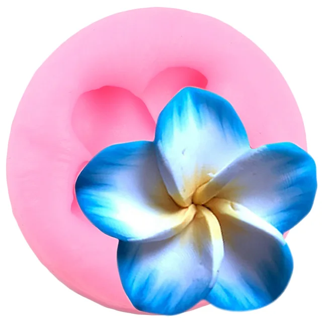 Virágvirág Szilikon Penész Frangipani Plumeria Virág Csokoládé Fondant Penészek Torta Díszítő Szerszámok Cukorkapolim Agyag - Image 5