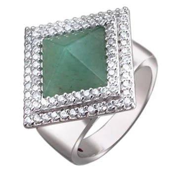 

Esthete ring with Ruby, aventurine and cubic zirconia