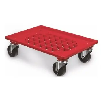 

Dolly 60x40x18cm red with grid | Robust | 4 wheels | 23x15 in