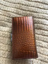 HH-cartera corta de piel auténtica de cocodrilo para mujer, cierre con cremallera, bolso pequeño de gran capacidad con Piel De Becerro de cocodrilo