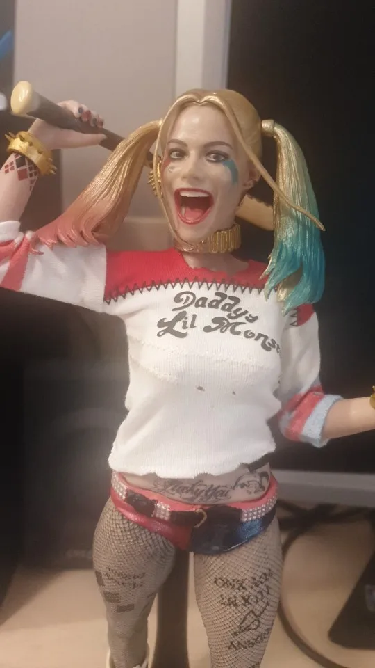 Harley Quinn Crazy Toys Arlequina Figures Roupas Reais 30cm