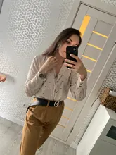 Casual Women Blouse Tops Collar Long-Sleeve Office-Work Printed Polka-Dot Fashion Ladies