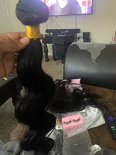 Encaje Frontal transparente con mechones de pelo brasileño, mechones de pelo ondulado con extensiones de cabello humano mechones para mujeres negras