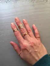 KISSWIFE-Juego de 8 anillos de color dorado para mujer, diseño redondo simple, hecho a mano, anillo geométrico, regalos de joyería para mujer