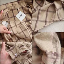 Plaid Shirt Tops Long-Sleeve Office Women Coat Loose Ladies Karsany And