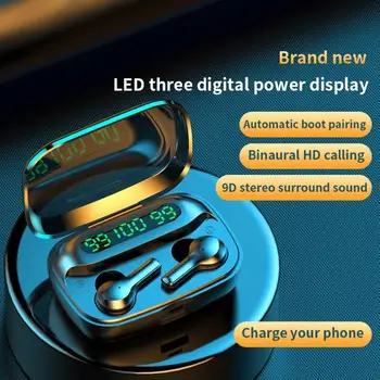 

2000mAh Bluetooth Earphone 9D Stereo Wireless Headphones LED TWS 5.0 Earphones Waterproof Noise Cancel Headset Earbuds With Mic