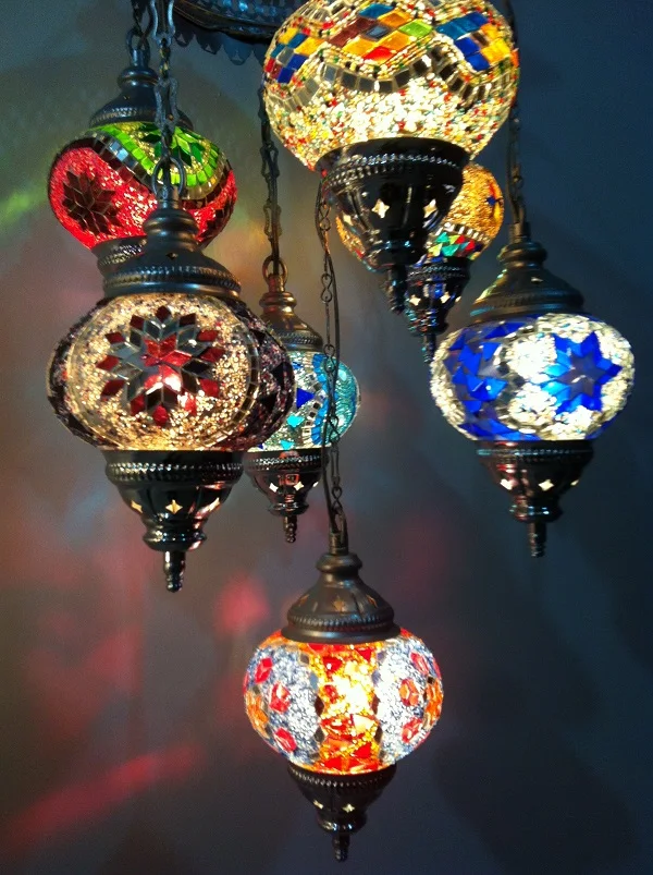 7 шаров, Турецкая мозаичная люстра ручной работы