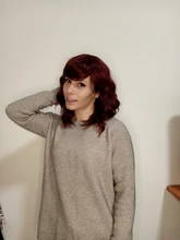 Msholy-peluca ondulada rosa con flequillo Bob corto, Pelo Rizado Bob, pelucas púrpuras sintéticas Rojas, rubias y verdes, Cosplay de alta temperatura