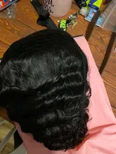 Pelucas de cabello humano de ondas profundas, cabello Remy brasileño con cierre de encaje, rizado, Bob, corto, 100%, 13x4