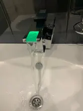 Faucet Sink-Tap Led-Waterfall Bathroom-Basin Hot-Water-Mixer Single-Handle Color Cold